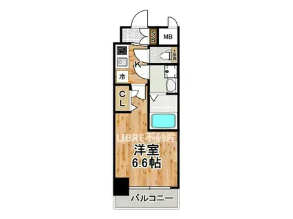 レジュールアッシュTAISHO LEGANT(1K/14階)の間取り写真