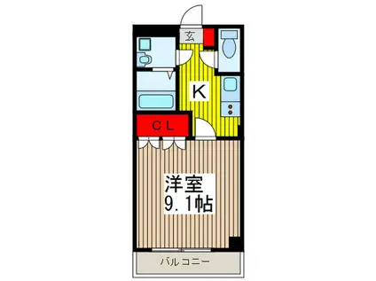 リバーシティ石塚(1K/1階)の間取り写真