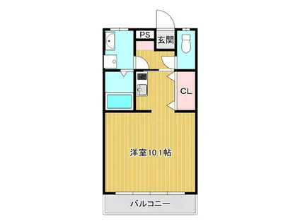中島マンション(ワンルーム/4階)の間取り写真