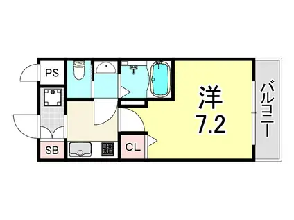 AILE南武庫之荘ウエスト(1K/4階)の間取り写真