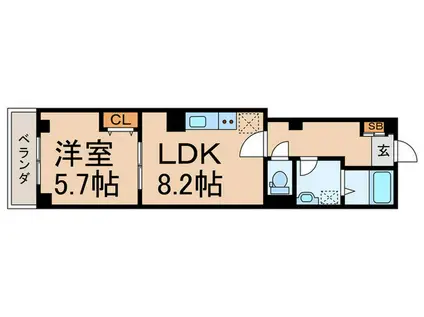 ロードコート ときわ台(1LDK/4階)の間取り写真