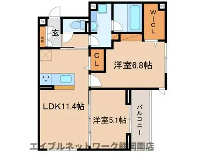 D CREST中原(2LDK/2階)の間取り写真