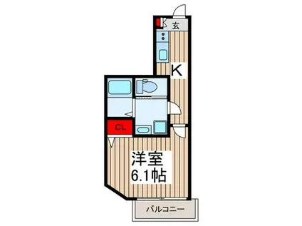 RAFFINE芝中田(1K/1階)の間取り写真