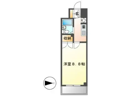 レジディア鶴舞(1K/3階)の間取り写真