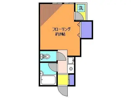 アマポーラ(ワンルーム/1階)の間取り写真