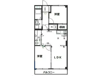 HOUSE 610(2LDK/4階)の間取り写真