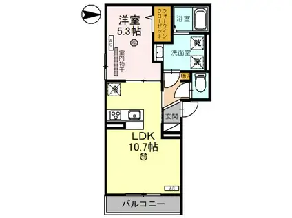 D-ROOM平野IV(1LDK/1階)の間取り写真