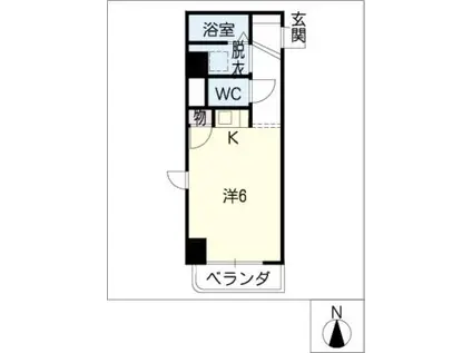 ハウスソヨカゼ(ワンルーム/2階)の間取り写真