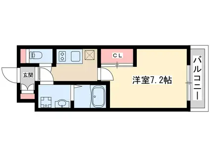 ディームス新大阪(1K/8階)の間取り写真
