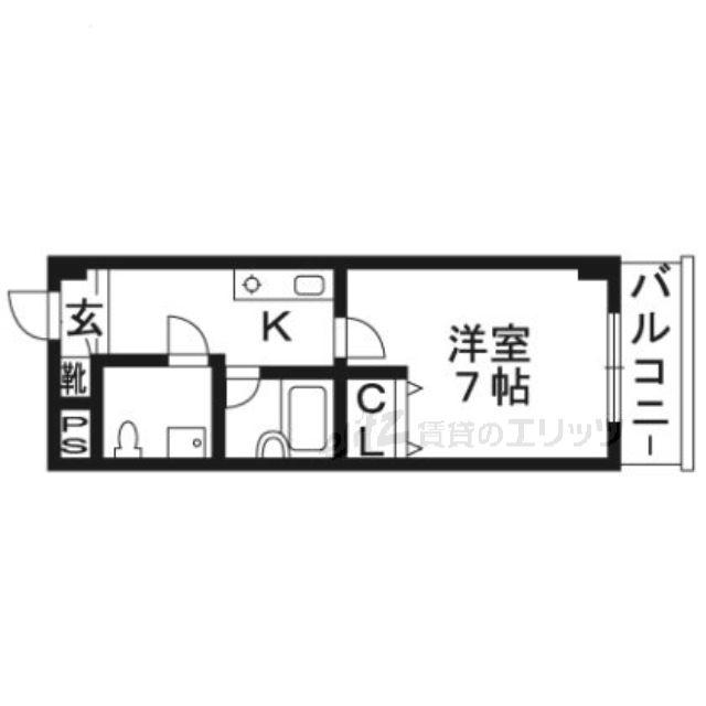 F・Hグリーンロイヤル高槻(1K/4階)の間取り写真