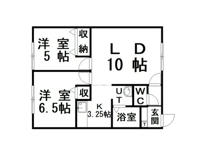 エーコー大楽毛A(2LDK/2階)の間取り写真