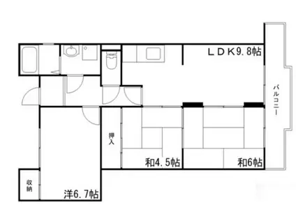 パサージュ日山(3LDK/2階)の間取り写真