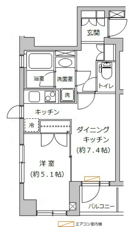 エスコートノヴェル白金高輪 2階階 間取り