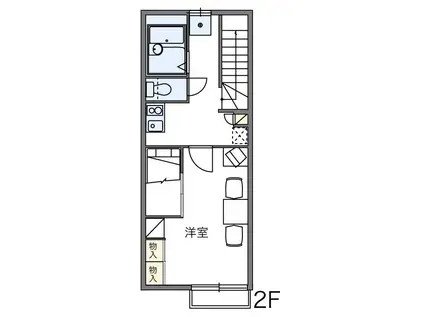 レオパレス木太南II(1K/2階)の間取り写真