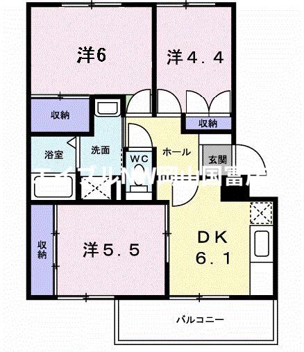 ニューエルディムしみず(3DK/3階)の間取り写真