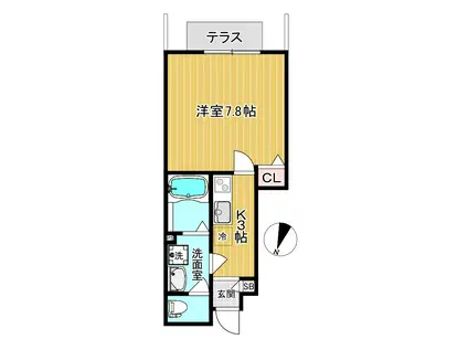 BELLE LEAD 松原(1K/1階)の間取り写真