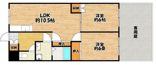 パル・ミルフォード(2LDK/1階)の間取り写真
