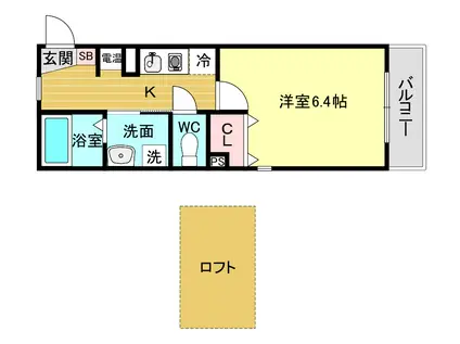 TRESVII(1K/2階)の間取り写真