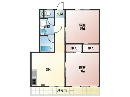 山本ビル(2DK/3階)の間取り写真