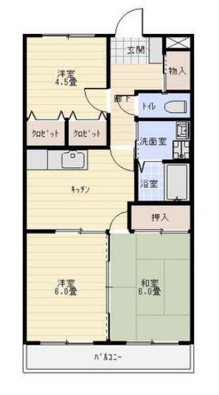 ドリームヒルズ(3DK/1階)の間取り写真