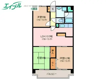 センチュリーハイランド(3LDK/1階)の間取り写真