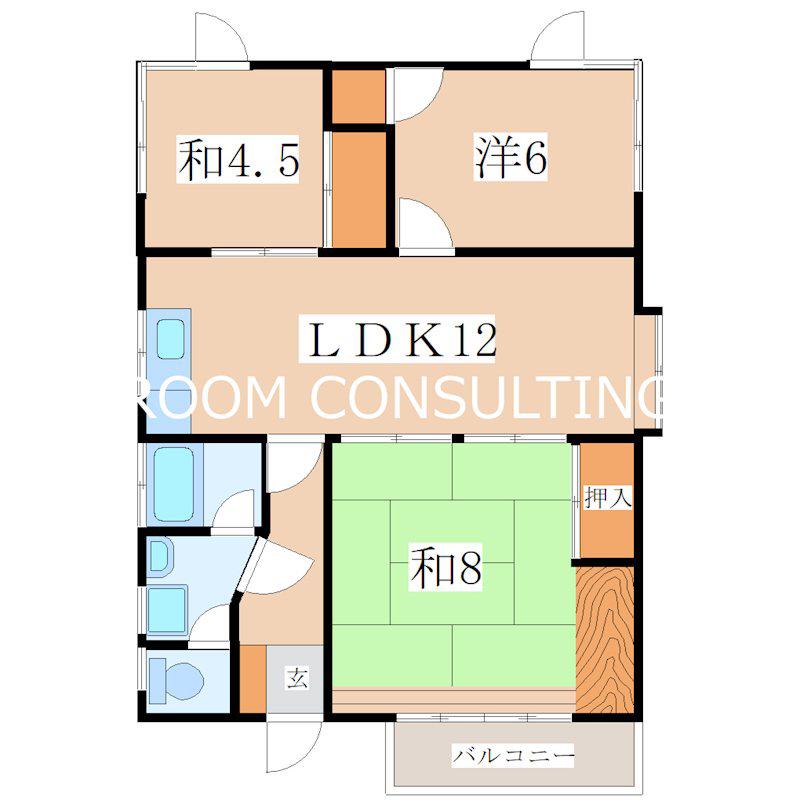 明和タイルビル(3LDK/3階)の間取り写真