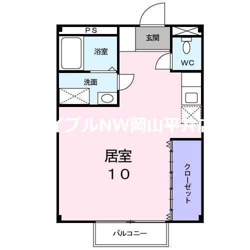 あんてぃーく(1K/2階)の間取り写真