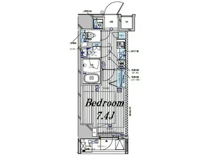 メインステージ東上野(1K/6階)の間取り写真