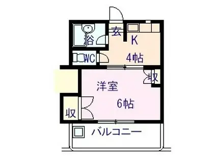 メゾンキヨカ(1DK/3階)の間取り写真