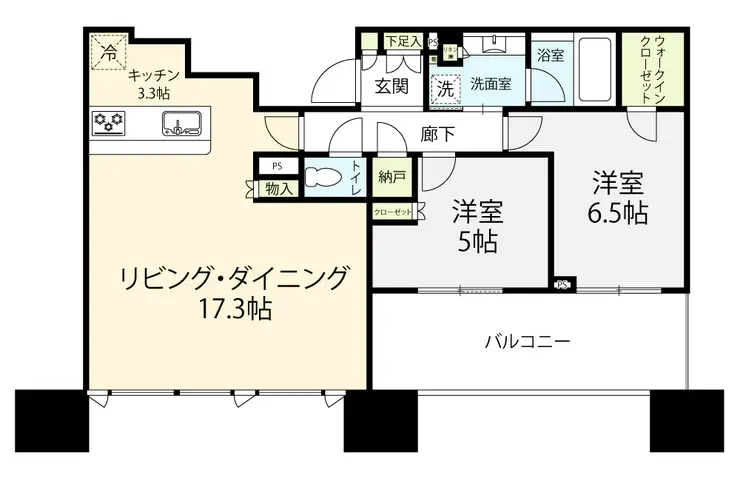 シティタワー武蔵小杉 21階階 間取り