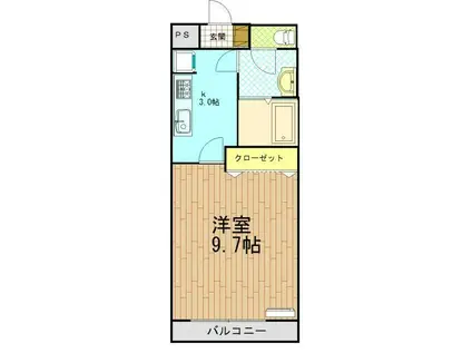 プルメリアコート(1K/2階)の間取り写真