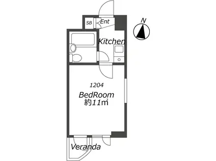 ライオンズマンション丸の内第5 1204(ワンルーム/12階)の間取り写真
