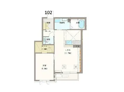 ENJYU(1LDK/1階)の間取り写真