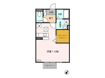 メゾンベール・コーヤII B(ワンルーム/1階)の間取り写真