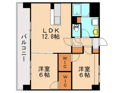 レブリアント板付(2LDK/5階)の間取り写真