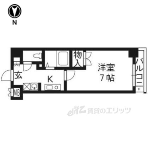 ベラジオ御所東(1K/10階)の間取り写真