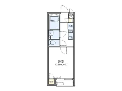 レオネクストフォレスト江見II(1K/1階)の間取り写真