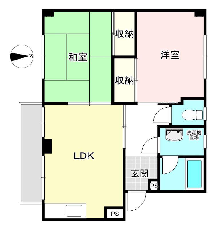 芦田マンション(2LDK/3階)の間取り写真