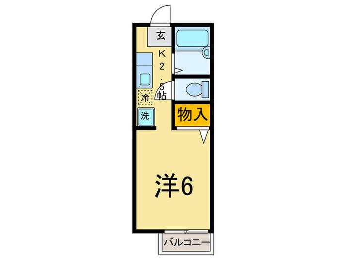 ハイツダブル(1K/2階)の間取り写真