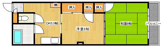 小谷ビル(2DK/3階)の間取り写真