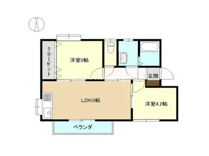 ルーブル陣内A(2LDK/2階)の間取り写真