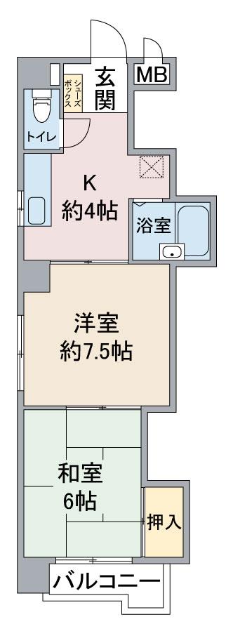 丸和マンション(2K/2階)の間取り写真