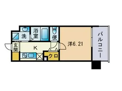 RUPIEレジデンス九大学研都市II(1K/5階)の間取り写真