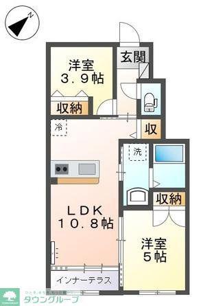 サン・サルーテ(2LDK/1階)の間取り写真