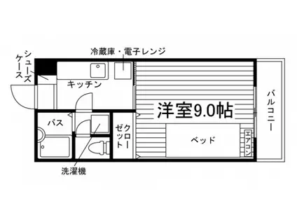 エクセル・ミネ(1K/1階)の間取り写真