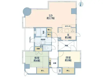 ゴールドハイム武蔵関(2LDK/2階)の間取り写真