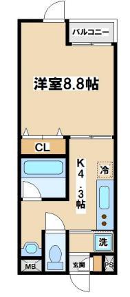 サンパラッツオ六番館(1K/5階)の間取り写真