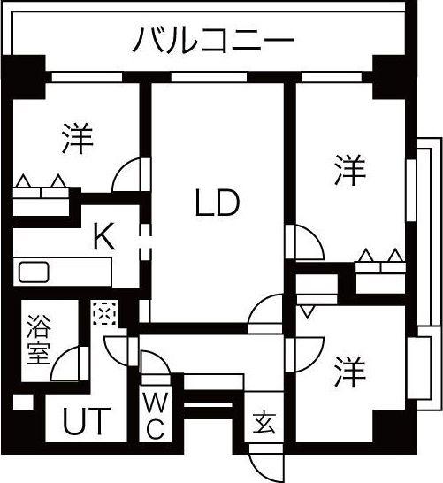 アーバンポイント高崎(3LDK/2階)の間取り写真