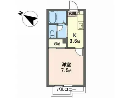 ネバーランド(1K/2階)の間取り写真