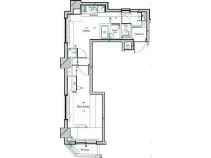 アルテシモ リンク ベリス(1DK/7階)の間取り写真